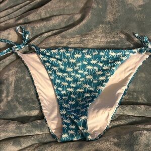 Victoria's Secret Blue and White Palm Bikini Bottom large